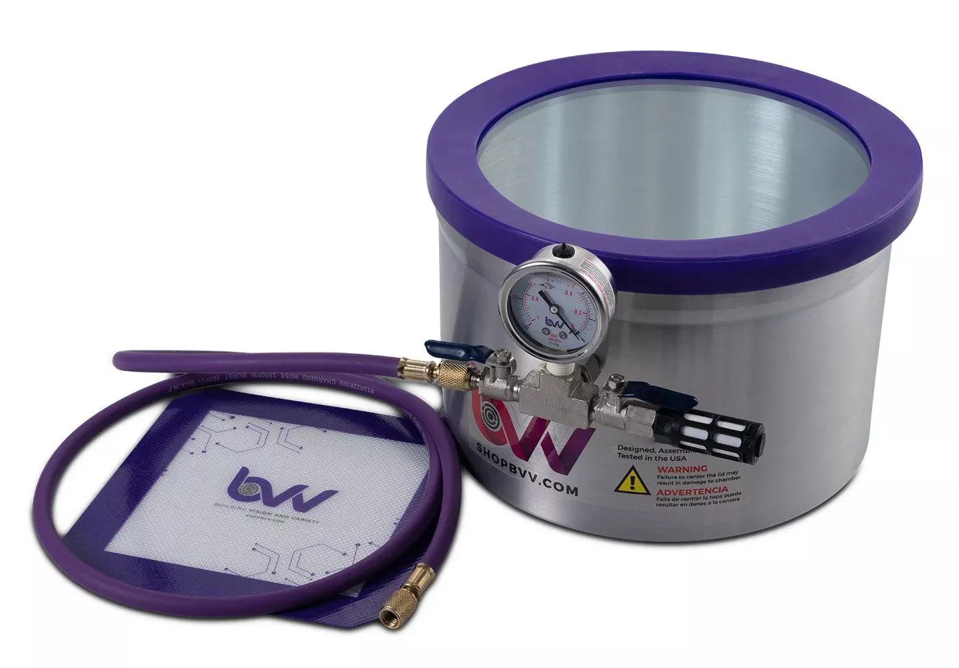 2 Gallon Aluminum Side Mount Vacuum Chamber