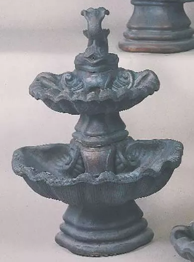 2-Tiered Shell Fountain with Fish