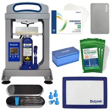 Dulytek DHP7 7-Ton Hydraulic Rosin Heat Press and Accessories Bundle