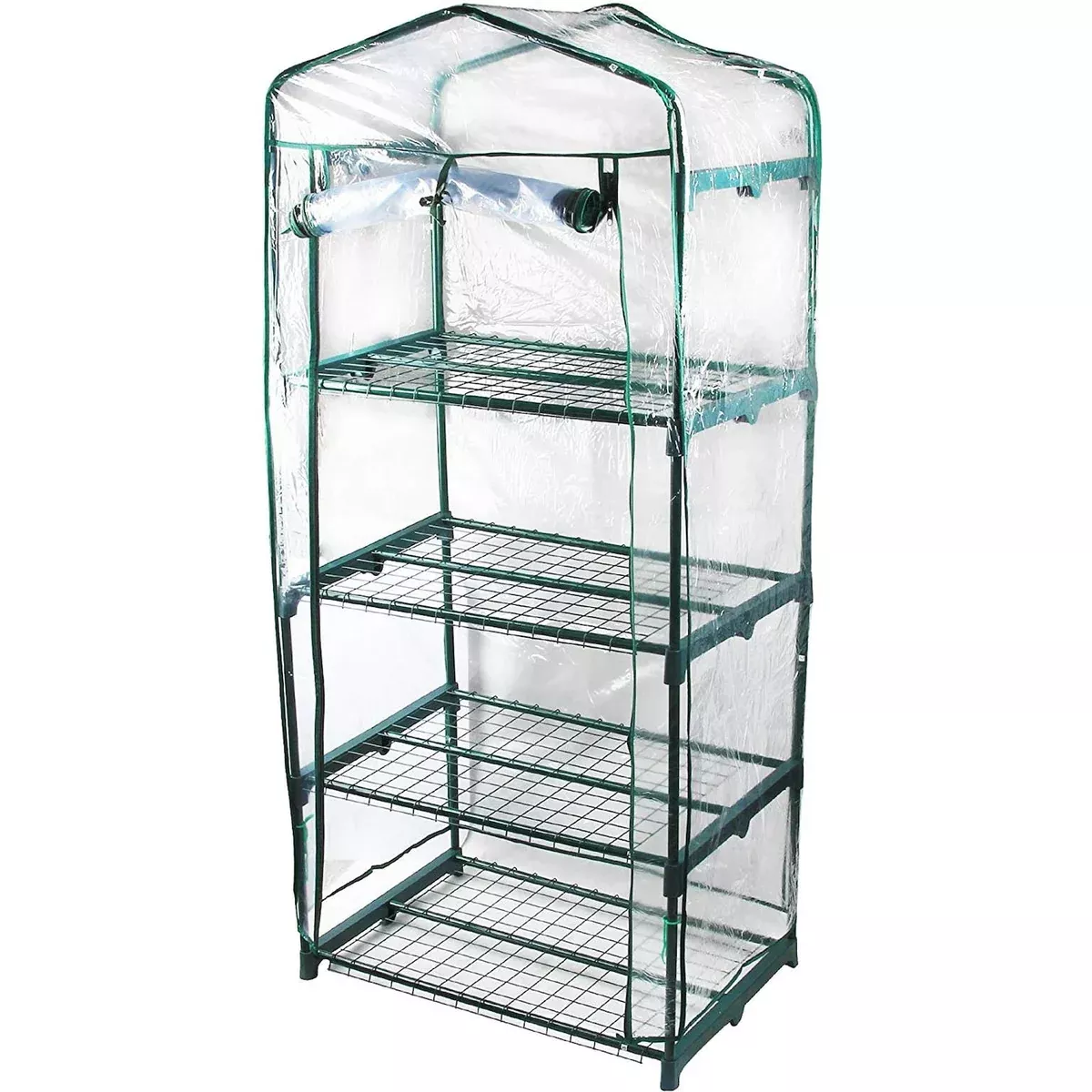 Riverstone 4 Tier Portable Rolling Greenhouse with Clear Cover