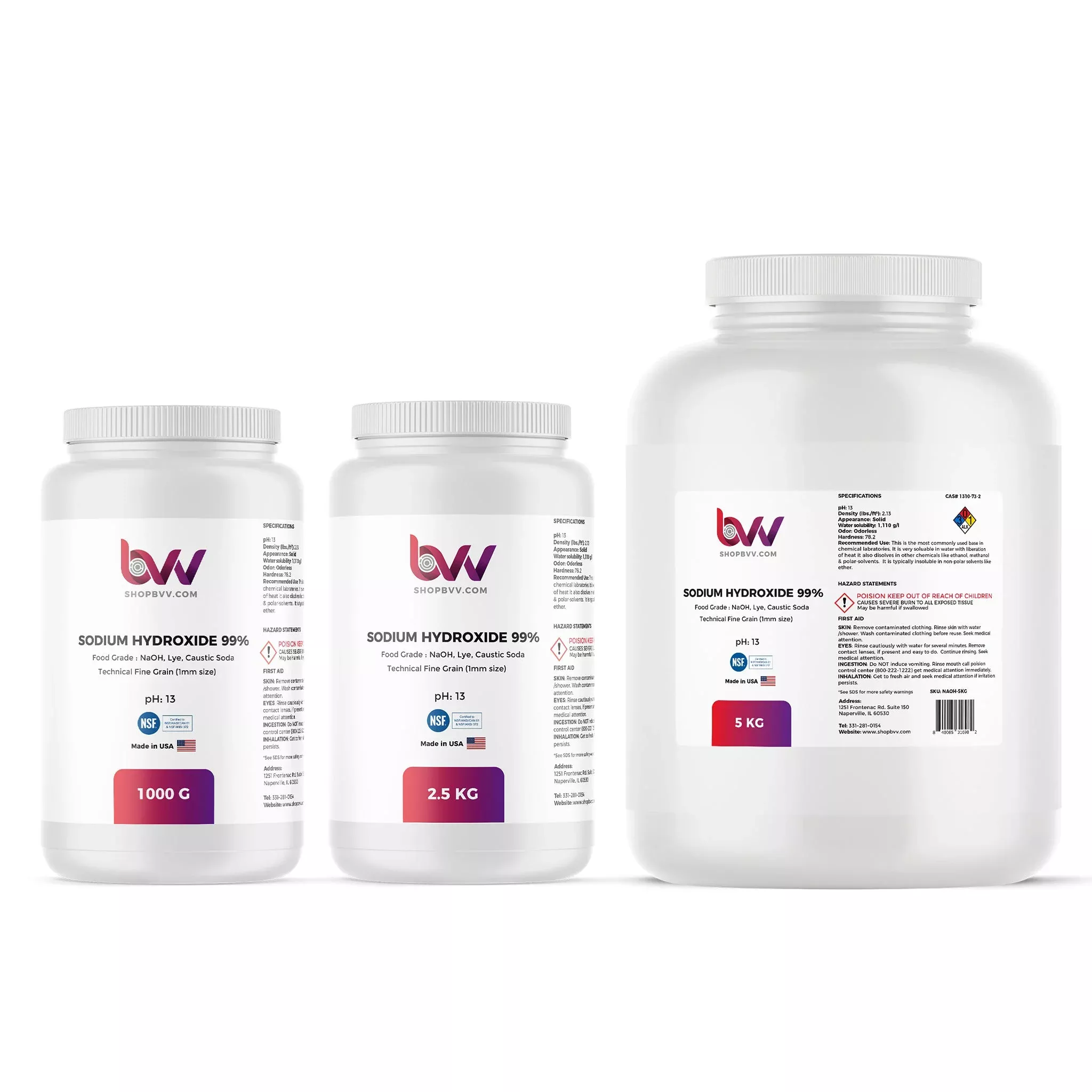 Sodium Hydroxide 99% Food Safe