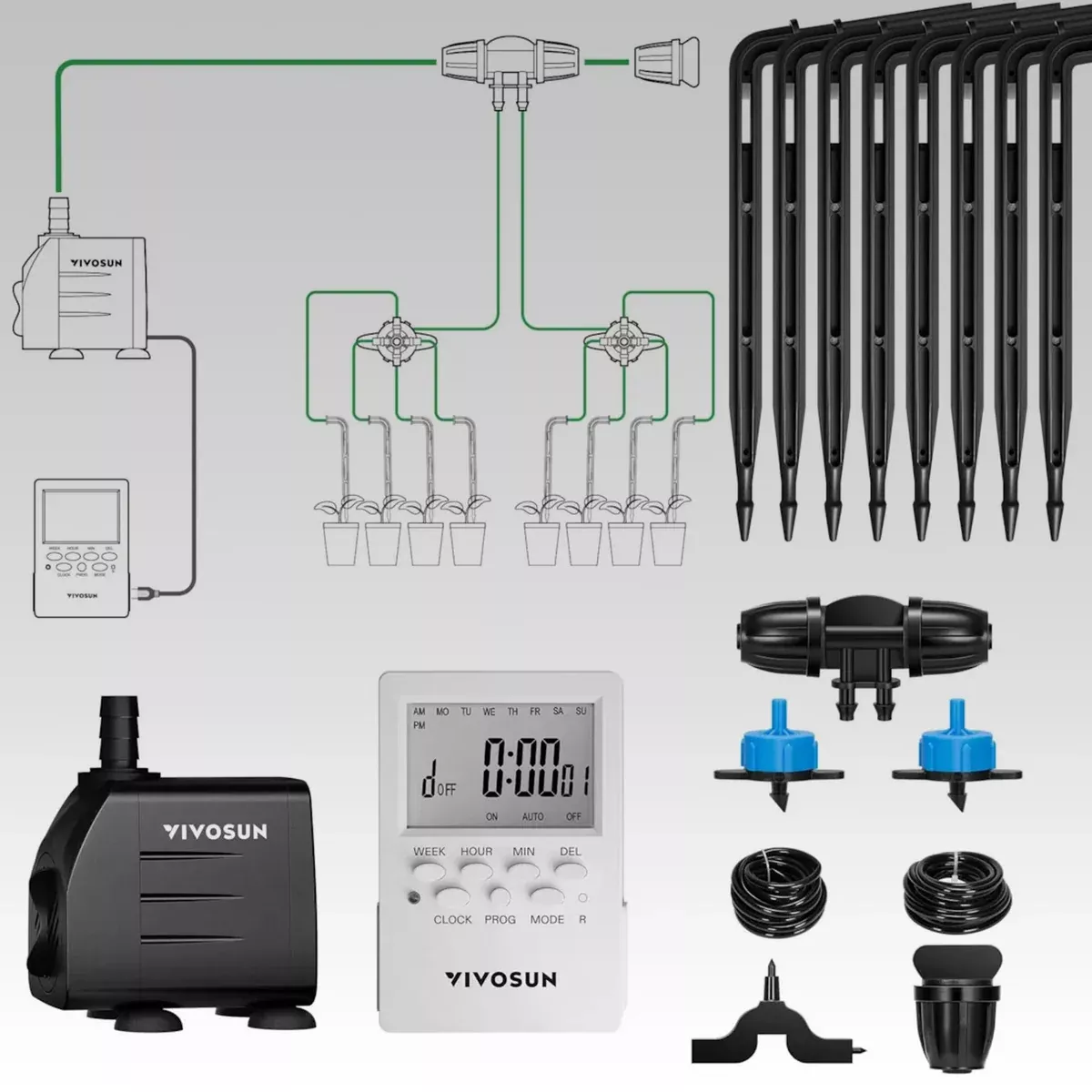 Vivosun FlexFeed Automatic Drip Irrigation System Kits