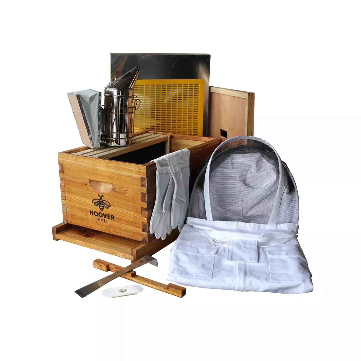Wax-Coated 8-Frame Beehive Starter Kit, 3 Frames